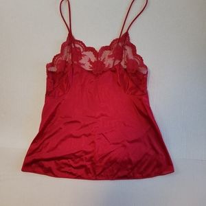 VTG Cami Red Lace Satin Feminine Y2K Babydoll Spaghetti Strap